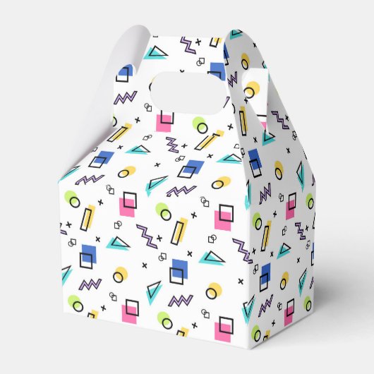 90er-Jahre Vibe Simple Shapes & Konturen Gefälligk Geschenkschachtel (Rückseite)