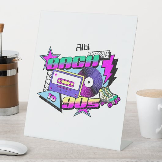 90er-Junggeselinnen-Abschied Sockelschild (In Situ)