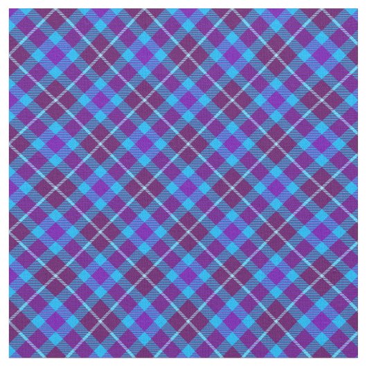90er Kariert Grunge Lila Blue Pattern Trendy Unise Stoff (Nahaufnahme)