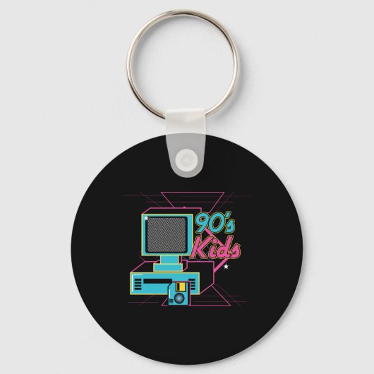 90er Kinder Vintag Kids Computer Disk 90er Geschen Schlüsselanhänger (Vorderseite)