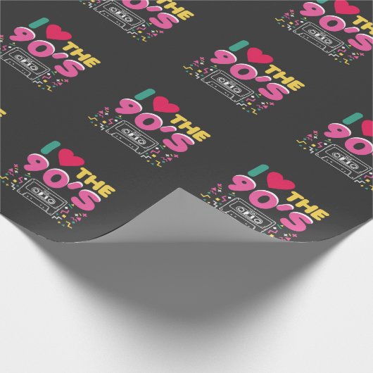 90er Liebe der Ausstattungs-I die Neunzigerjahre Geschenkpapier (Ecke)