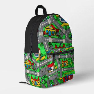 90er Nostalgie, Track Teppich Auto Straße Nostalgi Bedruckter Rucksack