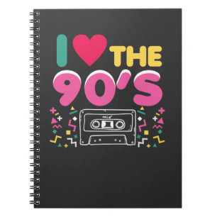 90er Outfit Ich liebe die 90er Retro Oldschool Notizblock