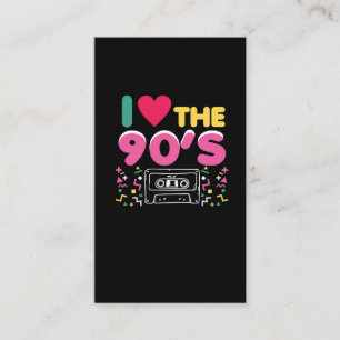 90er Outfit Ich liebe die 90er Retro Oldschool Visitenkarte