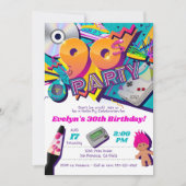 90er Party Einladung, 90er Einladung Thema (Vorderseite)