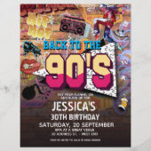 90er Party zum Geburtstag Flyer (Vorne)