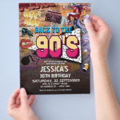 90er Party zum Geburtstag Flyer (Hand)