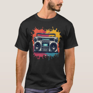 90er Retro-Boombox-Grafik-Musik-T-Shirt T-Shirt