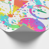 90er Retro Neon Muster Design Geschenkpapier (Ecke)