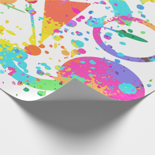 90er Retro Neon Muster Design Geschenkpapier (Ecke)