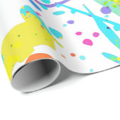 90er Retro Neon Muster Design Geschenkpapier (Rolleneckpunkt)