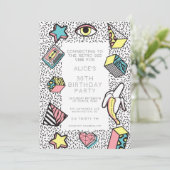 90er Retro-Party Event Einladung (Stehend Vorderseite)