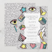 90er Retro-Themenparty-Veranstaltung Einladung (Vorne/Hinten)