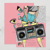 90er Retro-Themenparty-Veranstaltung Einladung (Vorne/Hinten)