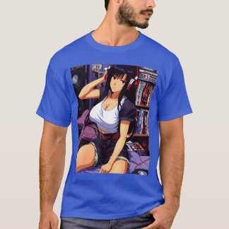 90er Retro Waifu Anime Mädchen Chill Lofi Musik re T-Shirt