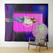 90er Retro Weltraum Party Dekoration Hintergrundku Wandteppich (Beispiel (Horizontal))