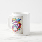 "90er-Rücken-Pisces: Spritzer Paint Tasse" Kaffeetasse (Vorderseite Links)