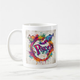 "90er-Rücken-Pisces: Spritzer Paint Tasse" Kaffeetasse