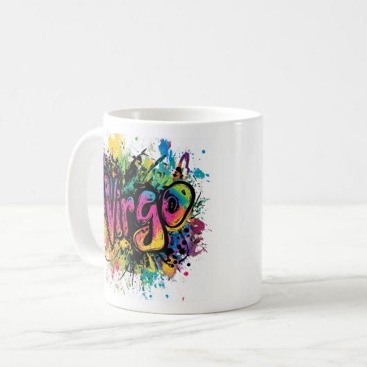 "90er-Rückenstütze: Spritzer Paint Tasse" Kaffeetasse (Vorderseite Links)