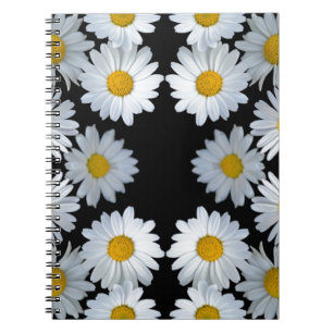 90er schwarze Daisy Notizblock