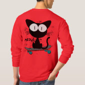 90er, Skateboard Katze, Skateboard stirbt nie T-Shirt (Rückseite)