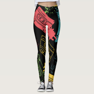 90er Style Cool Grunge Kassetten Leggings