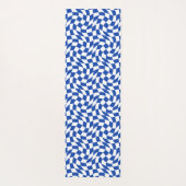 90er-Thema blau kariert Name Monogramm Yogamatte (Rückseite)