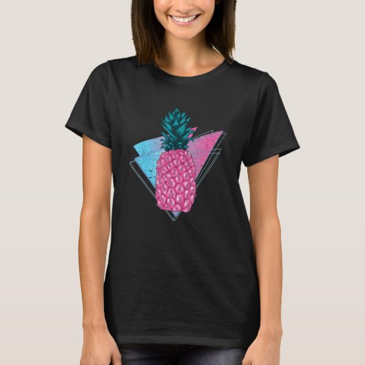 90er Vaporwave Tropischer Sommer Frucht Synthwave T-Shirt (Vorderseite)