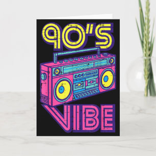 90er Vibe Boom Box Radio Retro Musikliebhaber Männ Karte