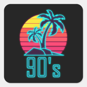 90er Vintage 1990 Retro 90er Liebhaber 90er Kostüm Quadratischer Aufkleber