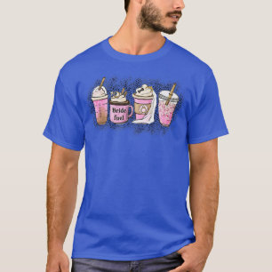 90er Vintage Leopard Süß Kaffee Retro Rosa Braut T-Shirt