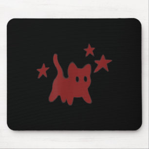 90er Y2k Gruselkatze Tomcat hat Angst unter Sterne Mousepad
