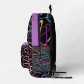 90s Abstract Interlaced Multicolored Zigzag Bedruckter Rucksack (Rechts)