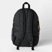 90s Abstract Interlaced Multicolored Zigzag Bedruckter Rucksack (Rückseite)