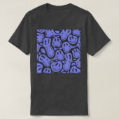 90s aesthetic pattern melting blue liquid swirl sm T-Shirt (Design vorne)