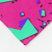 90s aquamarines und rosa abstraktes geometrisches fleecedecke (Ecke)