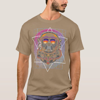 90s Art Synthwave Damwave Aesthetics Monkey Astr T-Shirt