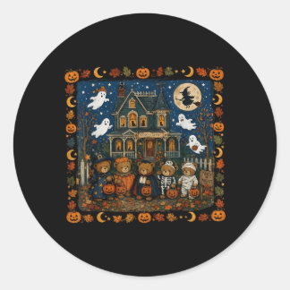 90s Bears Halloween Trick Or Treat Fall Season Runder Aufkleber