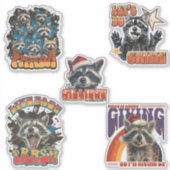 90s Bootleg Feral Raccoon Sticker Pack 1 (Vorderseite)