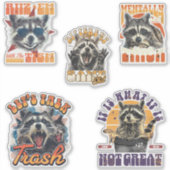 90s Bootleg Feral Raccoon Sticker Pack 2 (Vorderseite)