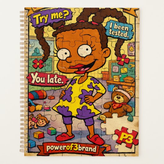 90s Comic Style Goal Setter Notebook Planer (Vorderseite)