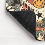 90s Happy Faces Sun Flowers Pattern Mousepad (Ecke)