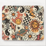 90s Happy Faces Sun Flowers Pattern Mousepad<br><div class="desc">A fun retro 90s pattern featuring cheerful happy faces, bright flowers, and sunny icons in a playful repeating design. Inspired by nostalgic 1990s style, this pattern uses bold shapes and upbeat imagery to create a colorful and joyful look. Perfect for products like wrapping paper, stationery, fabric designs, accessories, and more....</div>