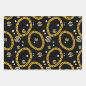 90's Hip Hop Rap Music Gold Cuban Link Chain Geschenkpapier Set (Vorderseite 3)