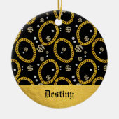 90's Hip Hop Rap Music Gold Cuban Link Chain Keramik Ornament (Vorne)