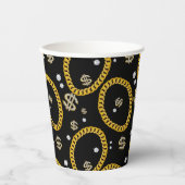 90's Hip Hop Rap Music Gold Cuban Link Chain Pappbecher (Vorderseite)