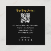 90's Hip Hop Rap Music Gold Cuban Link Chain Quadratische Visitenkarte (Rückseite)