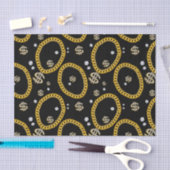 90's Hip Hop Rap Music Gold Cuban Link Chain Seidenpapier (Handwerk)