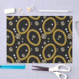  90's Hip Hop Rap Music Gold Cuban Link Chain Seidenpapier