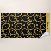 90's Hip Hop Rap Music Gold Cuban Link Chain Strandtuch (Vorderseite)